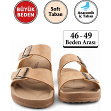 Taba Renk Anatomik Taban Erkek Terlik (Büyük Beden 46-49)