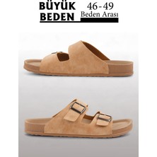 Taba Renk Anatomik Taban Erkek Terlik (Büyük Beden 46-49)