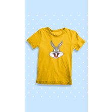 Karikatür Store Looney Tunes Bugs Bunny Baskılı Sarı Unisex Çocuk Tişört