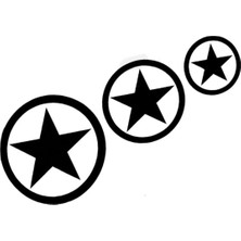 Askeri Yıldız 3 ' Lü Sticker 11 x 5 cm