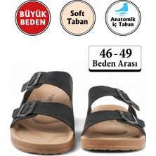 Siyah Renk Anatomik Taban Erkek Terlik (Büyük Beden 46-49)