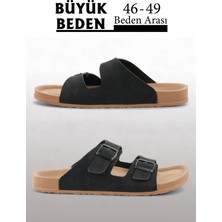 Siyah Renk Anatomik Taban Erkek Terlik (Büyük Beden 46-49)