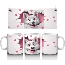 Pembe Kalplerle Süslenmiş Sevimli Fil – Baskılı Kahve Kupası