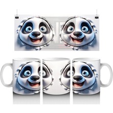 Mutlu Ifade ile Bakan Panda Yüzleri – Baskılı Kahve Kupası