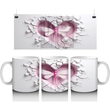 Çatlak Duvarda Parlayan Pembe Yusufçuk – Baskılı Kahve Kupası