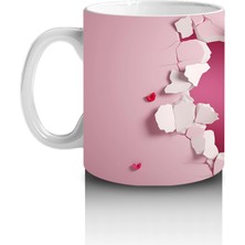 Pembe Çatlakta Bakan Beyaz Chihuahua – Baskılı Kahve Kupası