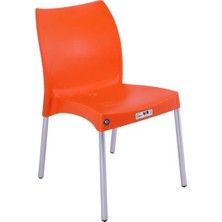 Mandella Nil Sandalye (2 Adet) Alüminyum Ayaklı Turuncu