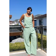 Askılı Müslin Mint Pijama Takımı
