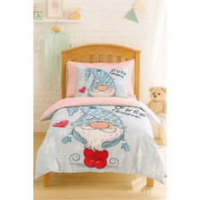 Mira Home Dijital Baskılı 3D Pamuklu Yenidoğan Bebek Nevresim Takımı Cute Gnome Pink