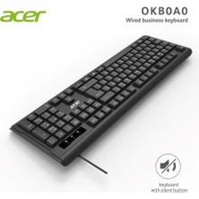 Acer OAK-0A0 Siyah Kablolu Sessiz Tuşlu Klavye (Caps Lock) (Kablo Uzunluğu 1.50CM)