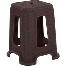 Sağlam Plastik Mandella Sağlam Plastik Örgü Tabure 6 Adet Kahverengi