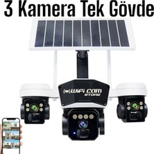 3 Kameralı 4g Solar Kamera Sim Kart Ile Çalışan Güneş Enerjili Kamera