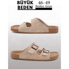 Bej Renk Anatomik Taban Erkek Terlik (Büyük Beden 46-49)