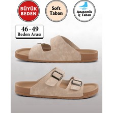Bej Renk Anatomik Taban Erkek Terlik (Büyük Beden 46-49)