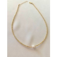 Incili Altın Renk Boncuk Kolye