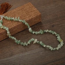 Doğal Yeşil Aventurin Kırıktaş Kolye