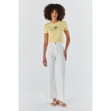 Wide Leg Pantolon Ekru