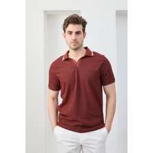 Lodz Erkek Polo Yaka Tişört Çekmeyen Pamuklu Kumaş Regular Fit Günlük