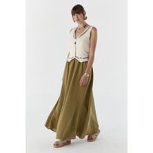 Cepli Modal Kumaş Etek Yesıl