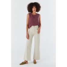 Wide Leg Pantolon Bej