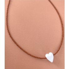 Beyaz Murano Kalpli Kolye