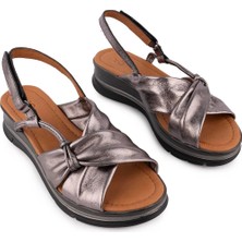 Hakiki Deri Rahat Günlük Sandalet Bronz 8066