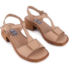 Hakiki Deri Günlük Rahat Tokalı Sandalet Siyah 1333