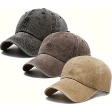 3'lü Vintage Baseball Şapka Seti – Düşük Profilli, Unisex, Ayarlanabilir Tasarım