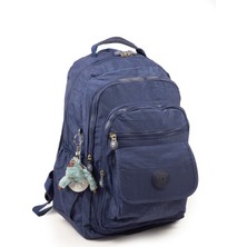 571 Krinkıl/klinkır Su Geçirmez Hafif Çok Gözlü Spor, Seyahat, Okul, Laptop Sırt Çantası Lacivert 9-2A