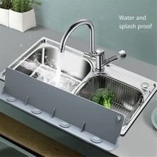 Unncanny Mutfak Lavabo Tezgahı Sıçrama Koruyucu Silikon Su Sıçrama Koruyucu Vantuzlu Sıçrama Önleyici Bulaşık Yı (Yurt Dışından)