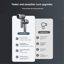 Unncanny Kablosuz Saç Kurutma Makinesi Tak ve Şarj 2'si Bir Arada 1 USB Şarjlı Soğuk Sıcak Rüzgar Kablosuz Saç Kurutma Makinesi C Ab Fişi (Yurt Dışından)