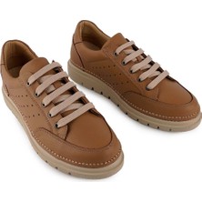Hakiki Deri Ortopedik Yumuşak Günlük Sneaker Ayakkabı Oak Deri 6203