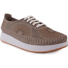 Hakiki Deri Modern Lazer Desenli Rahat Yumuşak Ayakkabı 12-52 Taş Deri