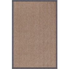 0408-GRI Kumaş Bordür Sisal Halı Kilim Hav Toz Vermez Kolay Temizlenen Hasır Kilim
