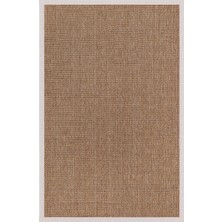 0465-KREM Kumaş Bordür Sisal Halı Kilim Hav Toz Vermez Kolay Temizlenen Hasır Kilim