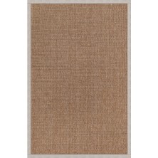 0465-BEJ Kumaş Bordür Sisal Halı Kilim Hav Toz Vermez Kolay Temizlenen Hasır Kilim