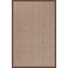 0408-KAHVE Kumaş Bordür Sisal Halı Kilim Hav Toz Vermez Kolay Temizlenen Hasır Kilim