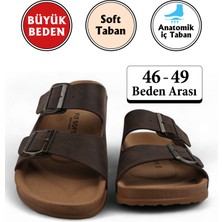 Kahverengi Renk Anatomik Taban Erkek Terlik (Büyük Beden 46-49)