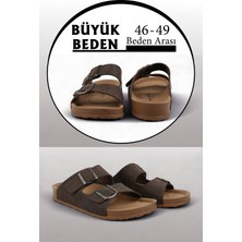 Kahverengi Renk Anatomik Taban Erkek Terlik (Büyük Beden 46-49)