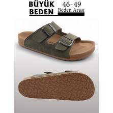 Haki Renk Anatomik Taban Erkek Terlik (Büyük Beden 46-49)