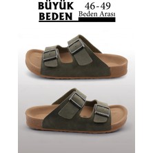 Haki Renk Anatomik Taban Erkek Terlik (Büyük Beden 46-49)