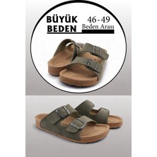 Haki Renk Anatomik Taban Erkek Terlik (Büyük Beden 46-49)