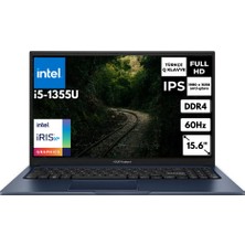 Asus Vivobook 15 i7-1355U 24 GB 256 GB SSD  Iris Xe Graphics 15.6" FHD FreeDos Notebook X1504VA-NJ1499AT11