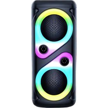 Partybeat BS-105 – Rgb Işıklı Kablosuz Mikrofonlu Hoparlör - Siyah