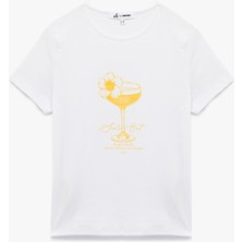 Koton Slim Fit Kısa Kollu Pamuklu Bisiklet Yaka Baskılı Tişört
