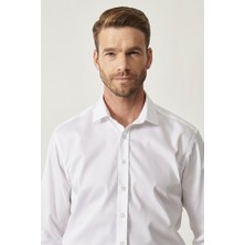ALTINYILDIZ CLASSICS Erkek Beyaz Ütü Gerektirmeyen Non-iron Slim Fit Dar Kesim %100 Pamuk Gömlek