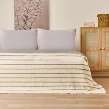Evidea Soft Serena Tek Kişilik Yatak Örtüsü - Ekru / Antrasit - 170X230 cm