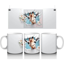 Çatlak Duvarda Beliren Boynuzlu Sevimli Ceylan – Baskılı Kahve Kupası