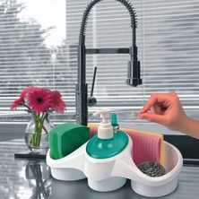 Büro Ev Ofis Mutfak Düzeni Için Deterjanlık Sünger Hazneli Sıvı Sabunluk