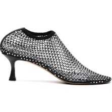 Woven Siyah/gümüş Tekstil Kadın Stiletto & Abiye